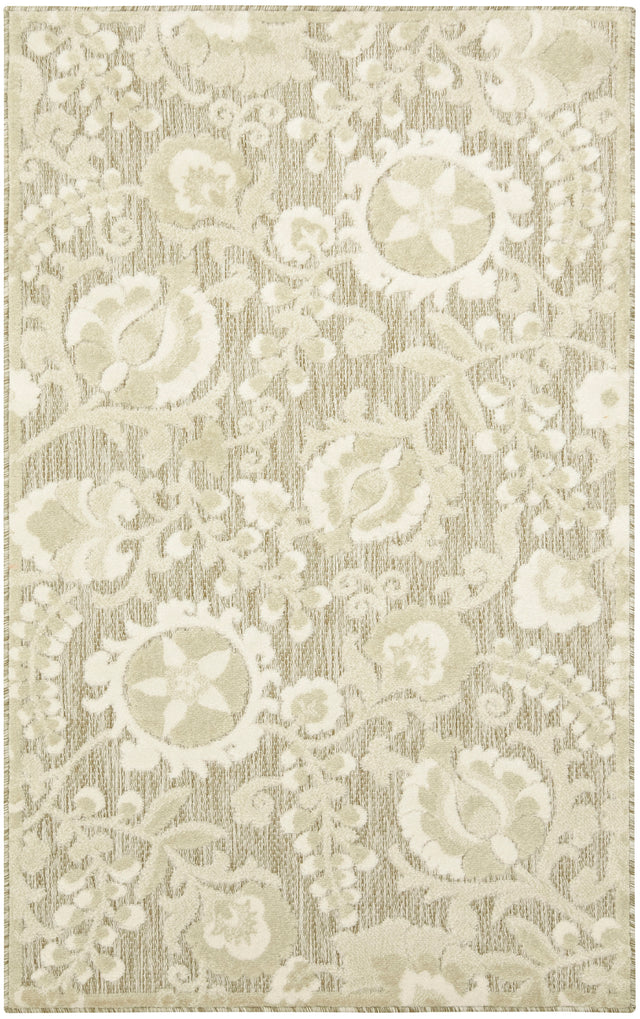 Nourison Aloha ALH17 Machine Made Ivory, Sage Rug