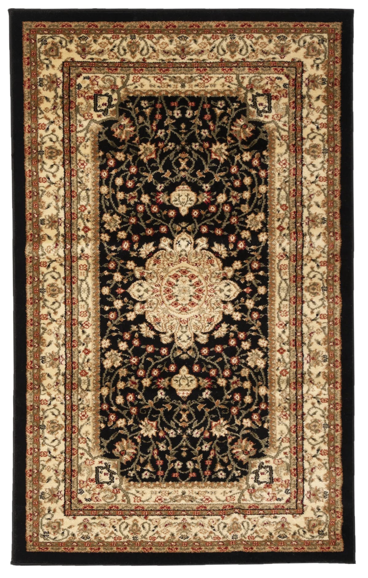 Safavieh Lyndhurst 3'-3" x 5'-3" Rug in Black / Ivory