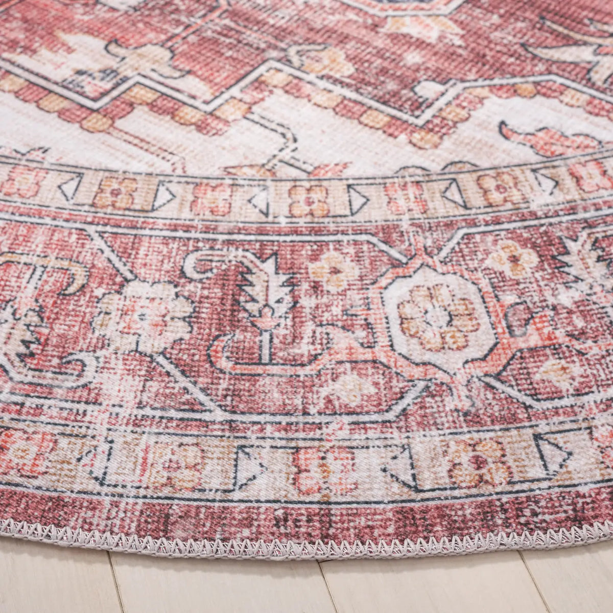 Safavieh Arizona 6'-0" x 6'-0" Rug in Dark Red / Beige