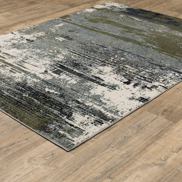 Oriental Weavers Caravan 8020L Blue/ Green Rug - angle detail