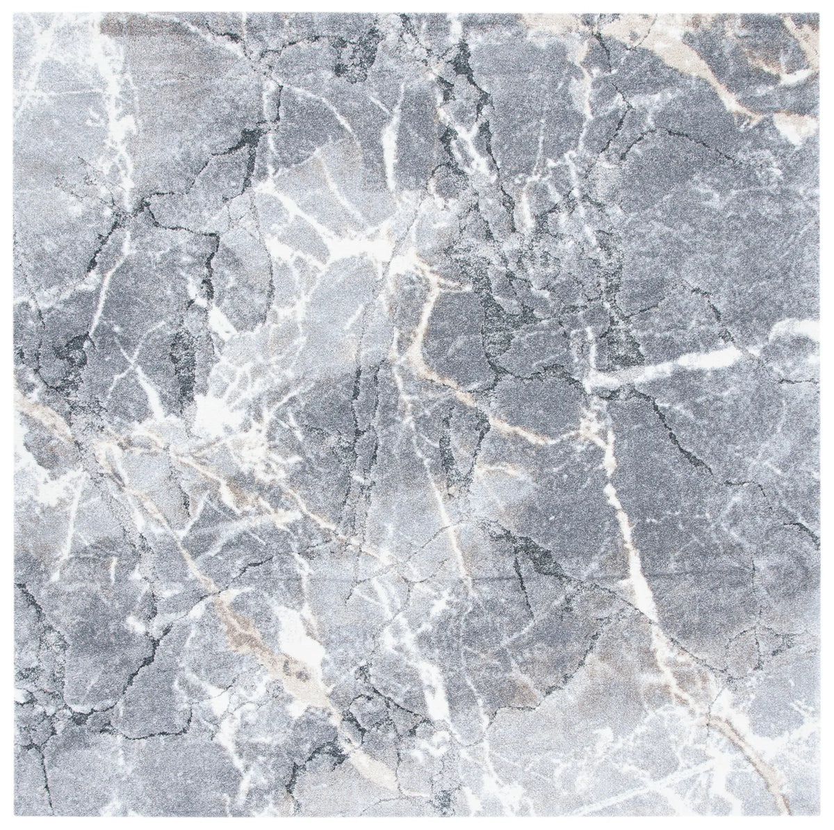 Safavieh Cyrus Shag 6'-7" x 6'-7" Rug in Grey / Beige