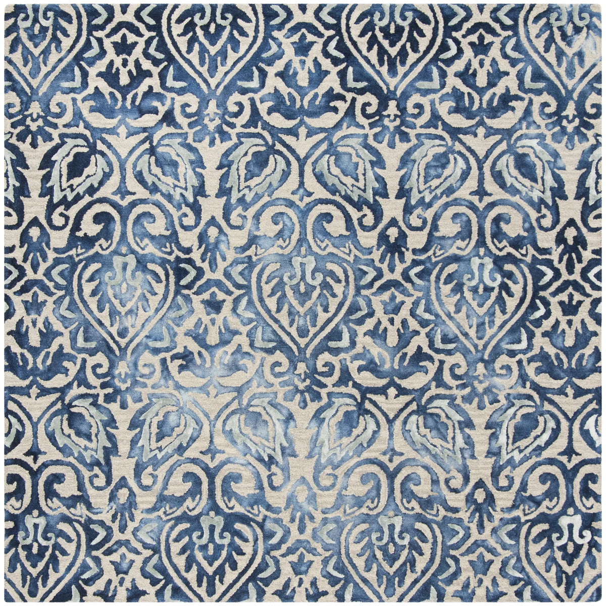 Safavieh Dip Dye 7'-0" x 7'-0" Rug in Royal Blue / Beige
