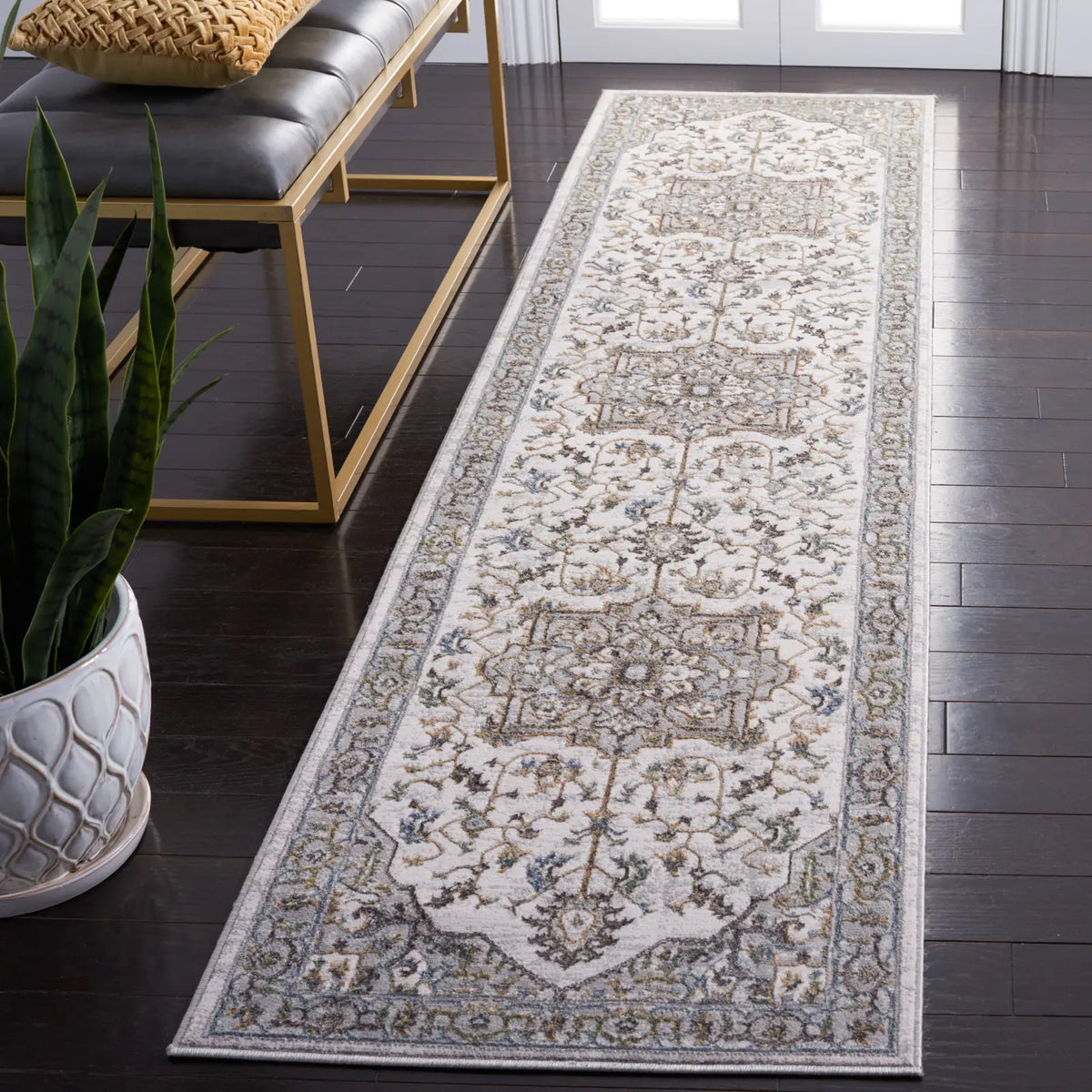 Safavieh Bel Air 2'-3" x 11'-0" Rug in Grey / Light Grey