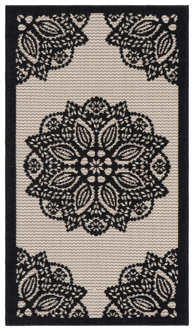Safavieh Courtyard 2'-0" x 3'-7" Rug in Beige / Black