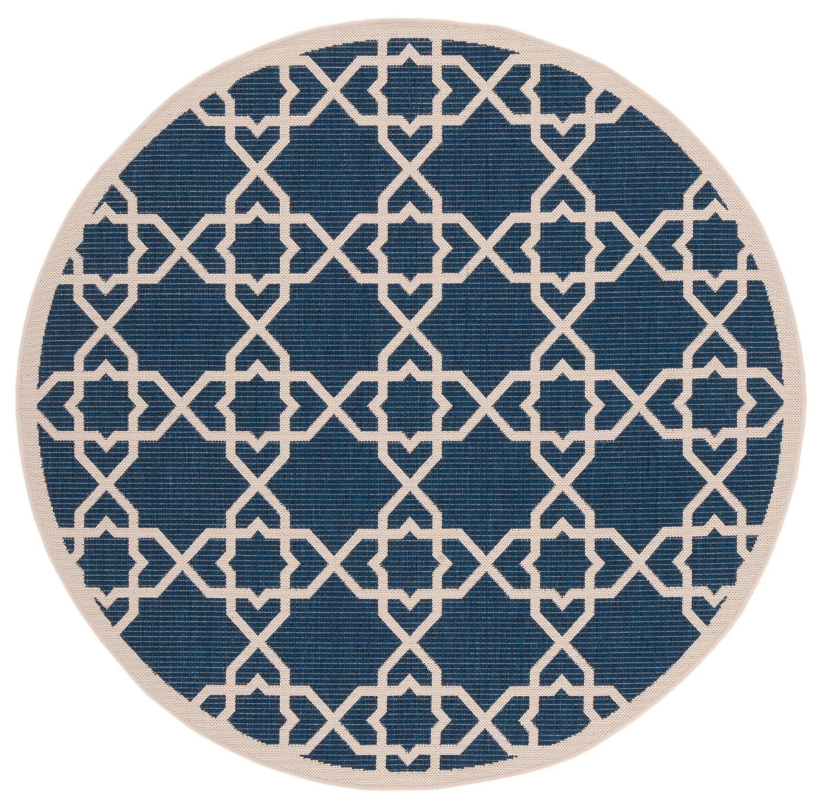 Safavieh Courtyard 5'-3" x 5'-3" Rug in Navy / Beige