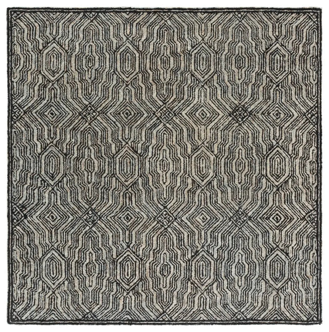 Safavieh Marquee 6'-0" x 6'-0" Rug in Charcoal / Ivory