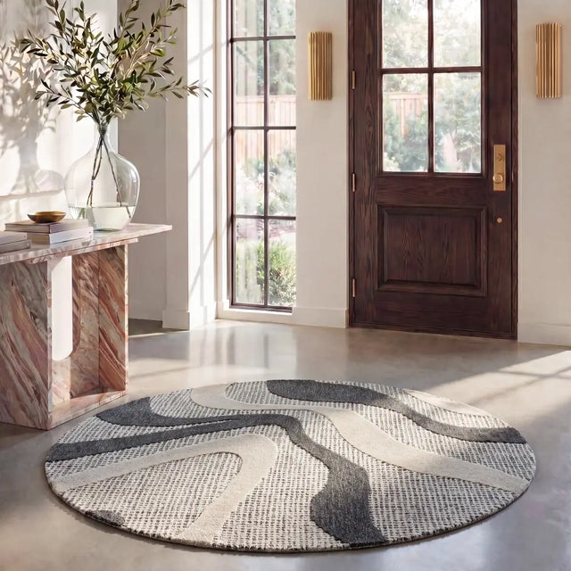 Safavieh Ebony 6'-0" x 6'-0" Rug in Charcoal / Ivory
