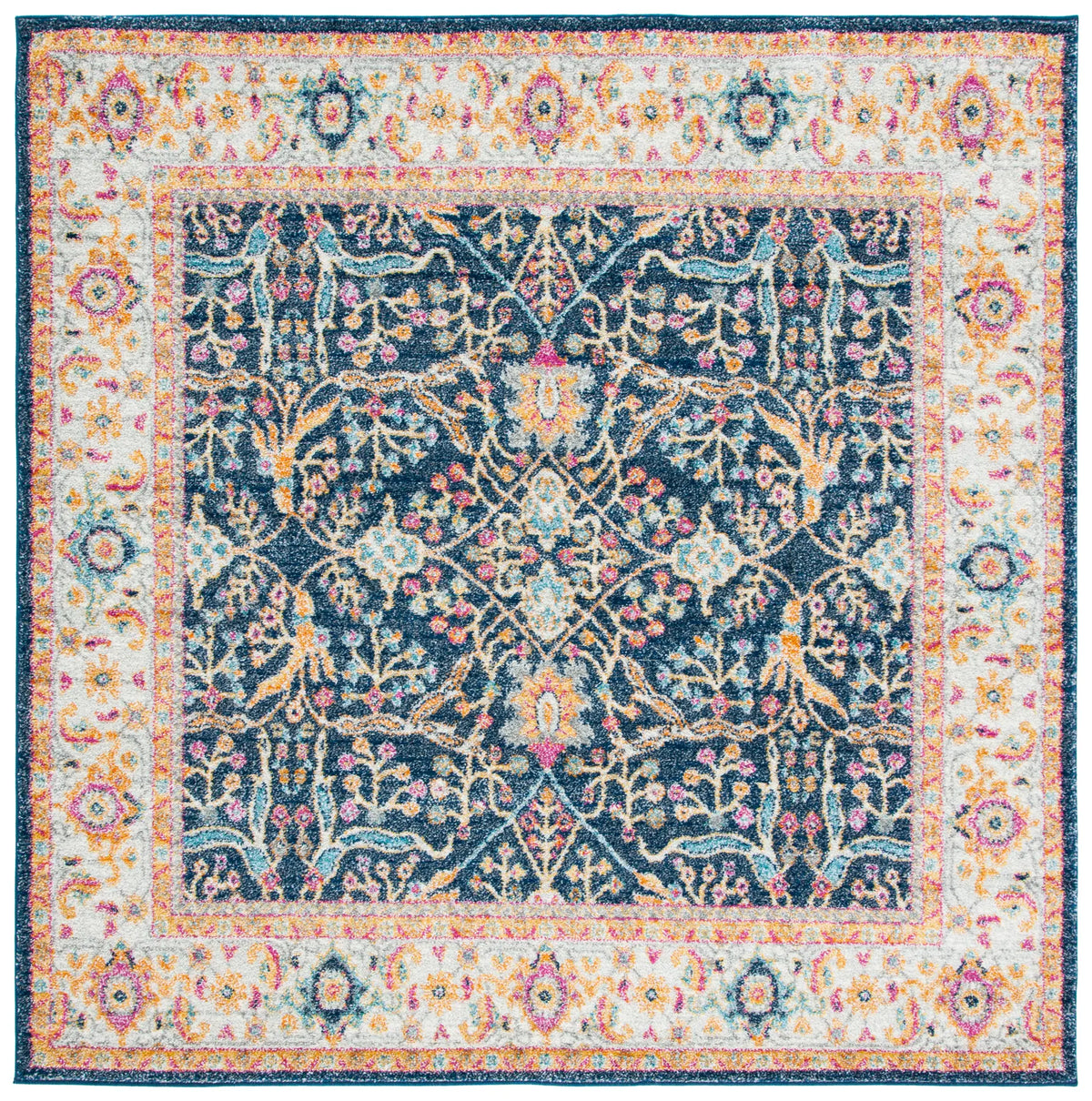 Safavieh Madison 6'-7" x 6'-7" Rug in Navy / Creme
