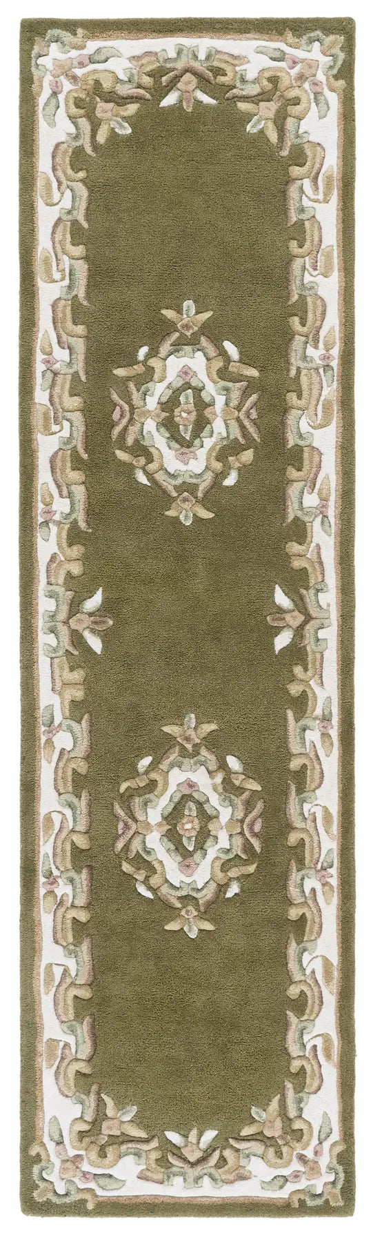 Safavieh Aubusson 2'-3" x 8'-0" Rug in Olive / Ivory