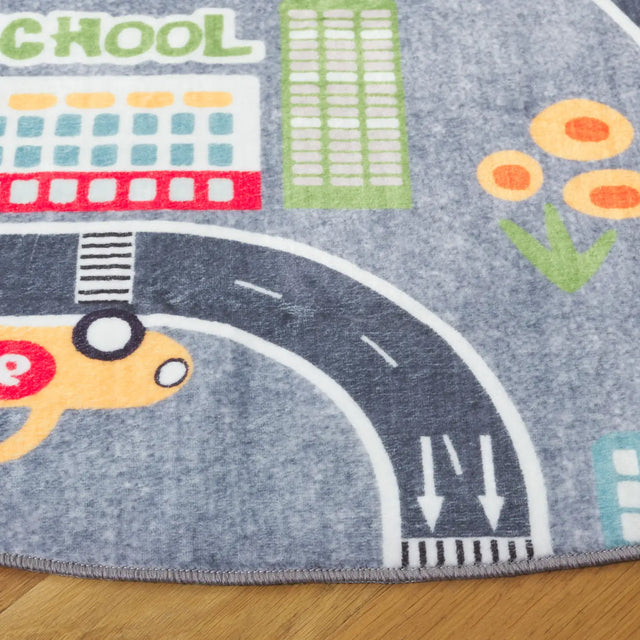 Safavieh Santa Monica Kids 6'-0" x 6'-0" Rug in Light Grey / Grey
