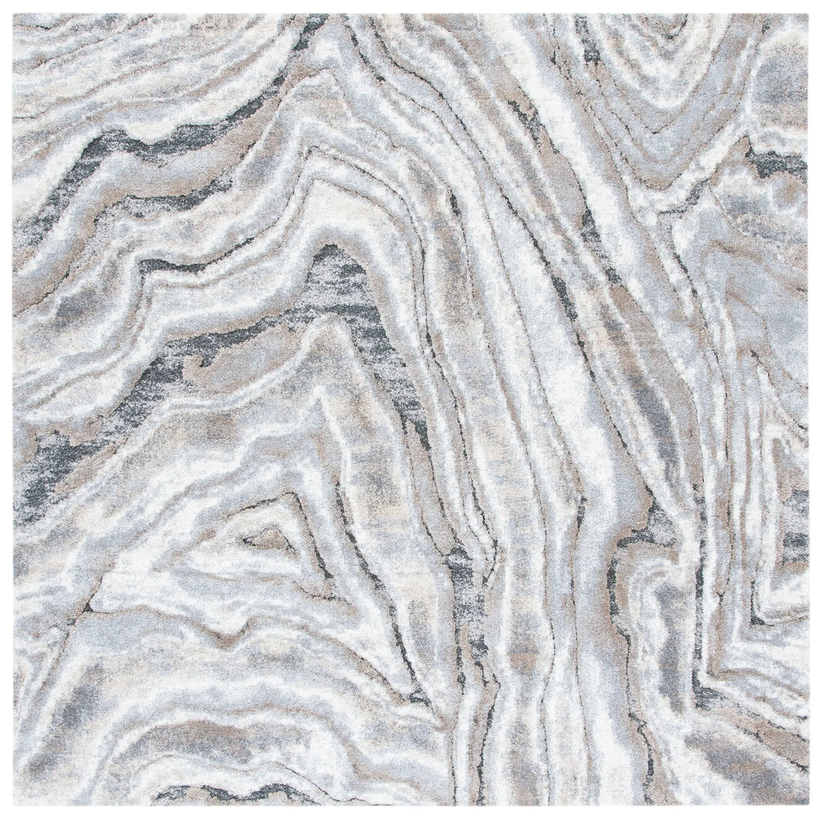 Safavieh Cyrus Shag 6'-7" x 6'-7" Rug in Beige / Grey