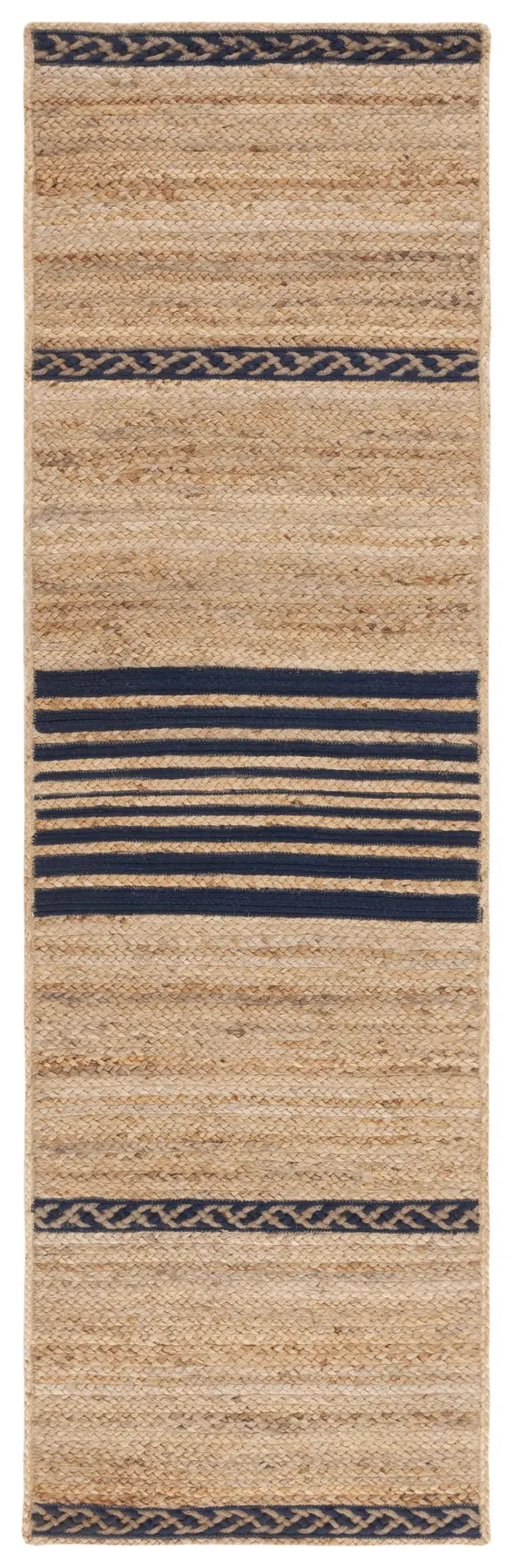 Safavieh Natural Fiber 2'-3" x 8'-0" Rug in Natural / Navy
