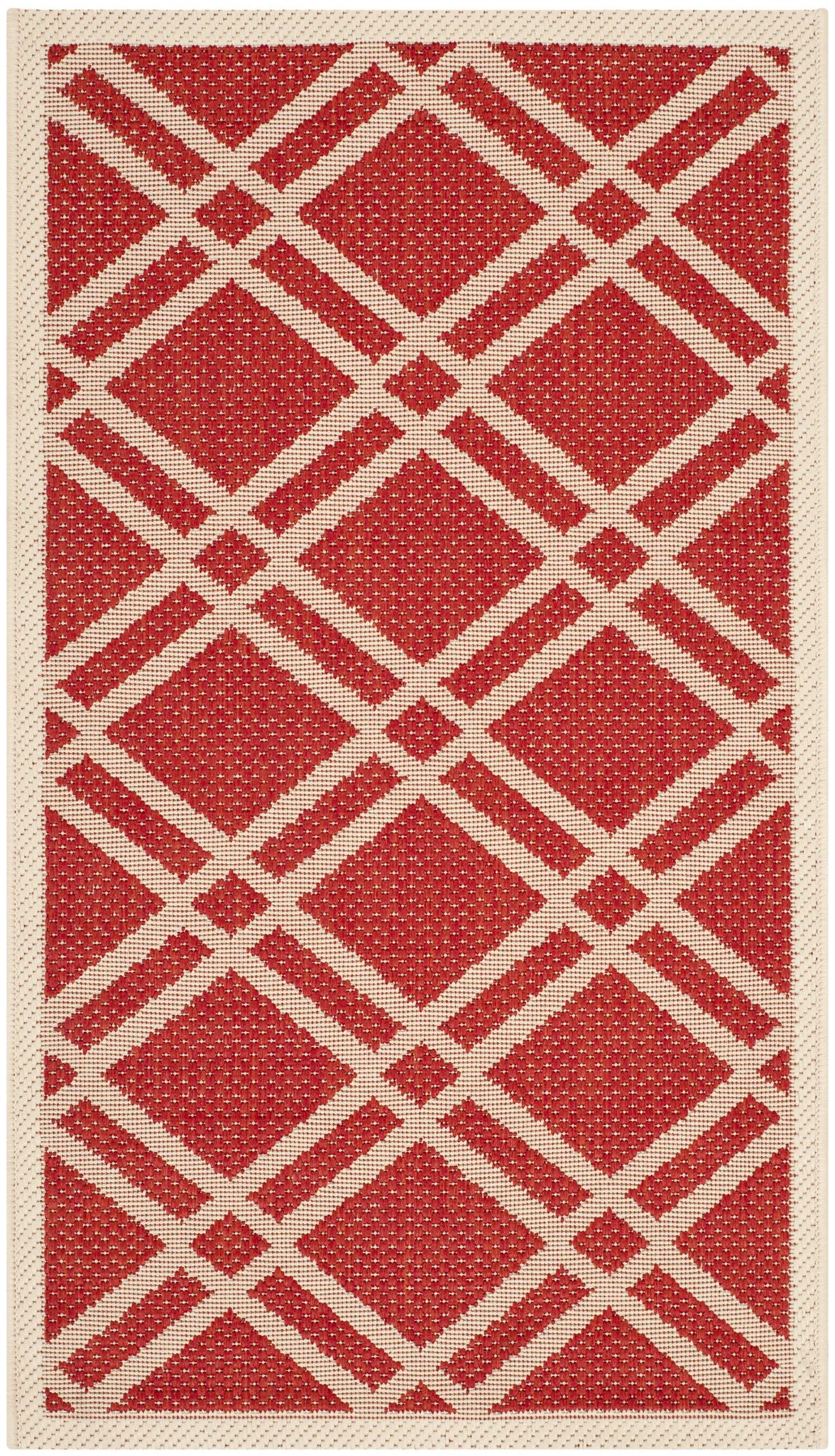Safavieh Courtyard 2'-0" x 3'-7" Rug in Red / Bone