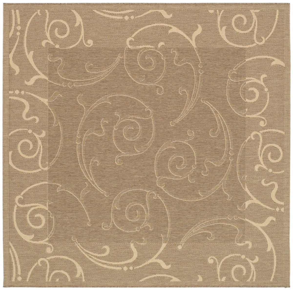 Safavieh Courtyard 6'-7" x 6'-7" Rug in Brown / Natural