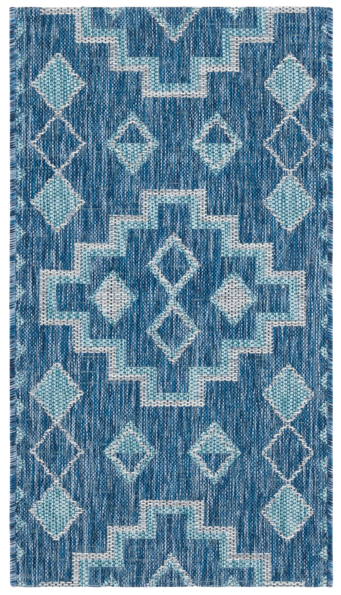 Safavieh Courtyard 2'-0" x 3'-7" Rug in Navy / Aqua
