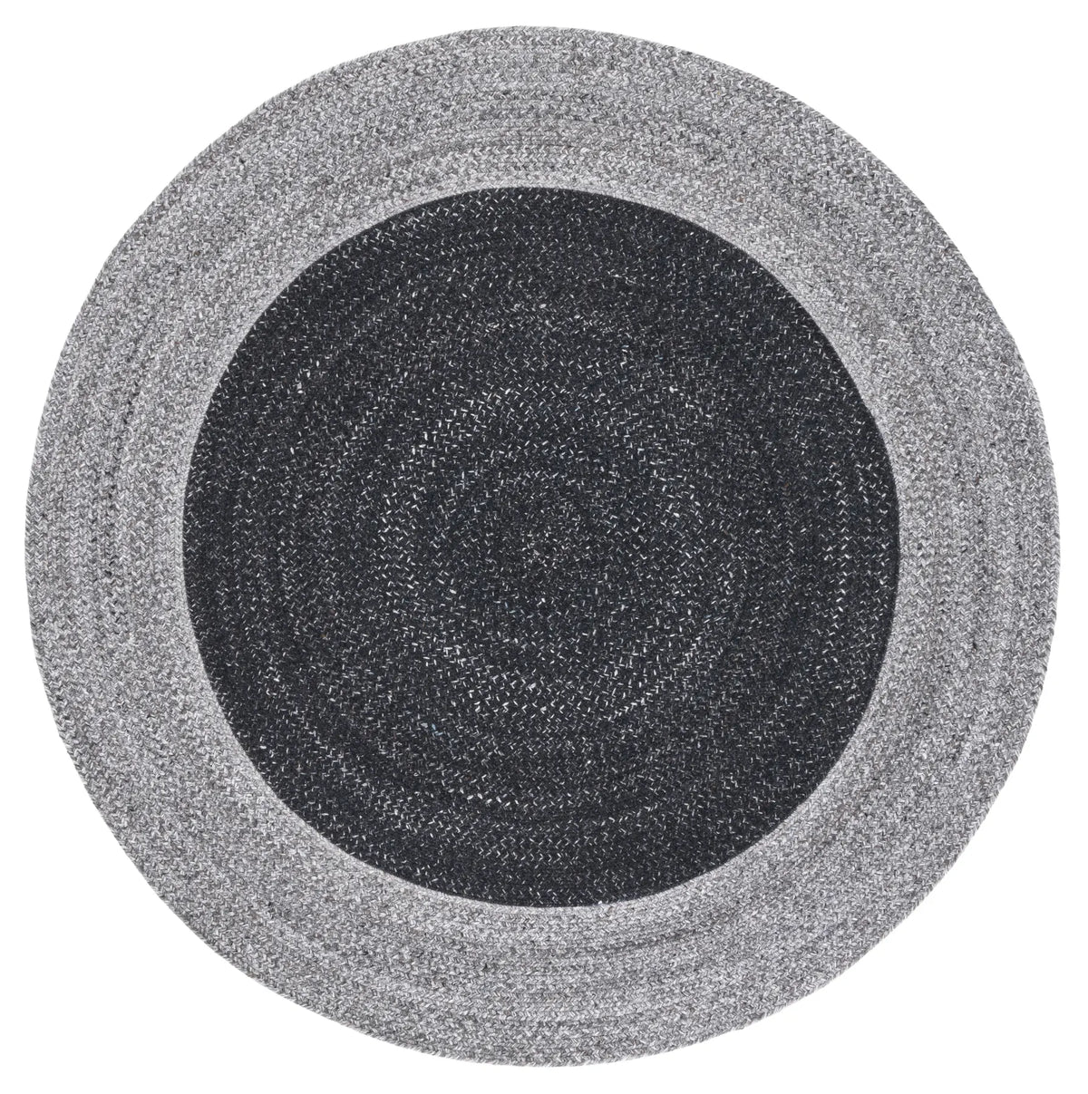 Safavieh Braided 5'-0" x 5'-0" Rug in Black / Dark Grey