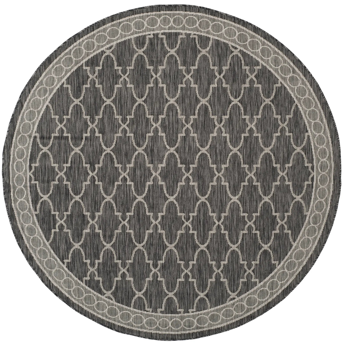 Safavieh Courtyard 6'-7" x 6'-7" Rug in Black / Beige