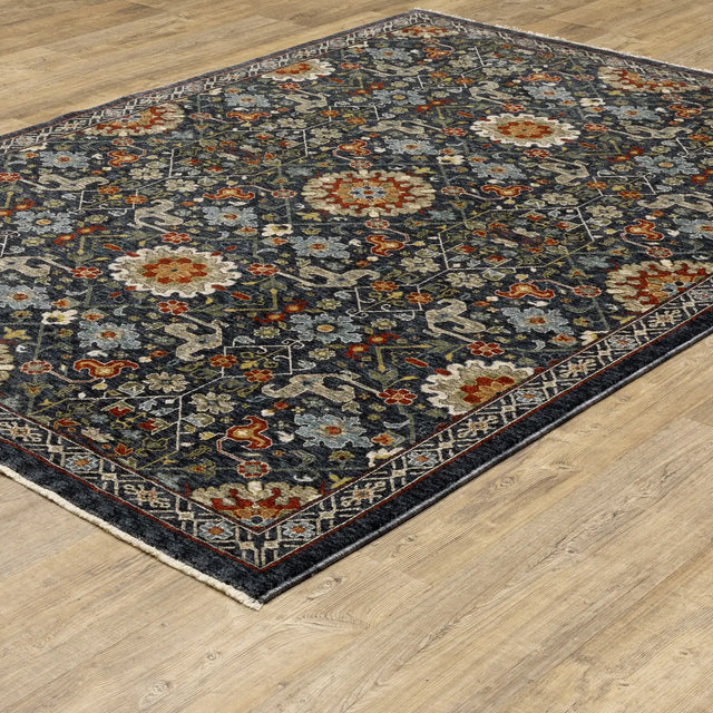 Oriental Weavers Sphinx Aberdeen 006B1 Blue/ Multi Rugs - angle detail