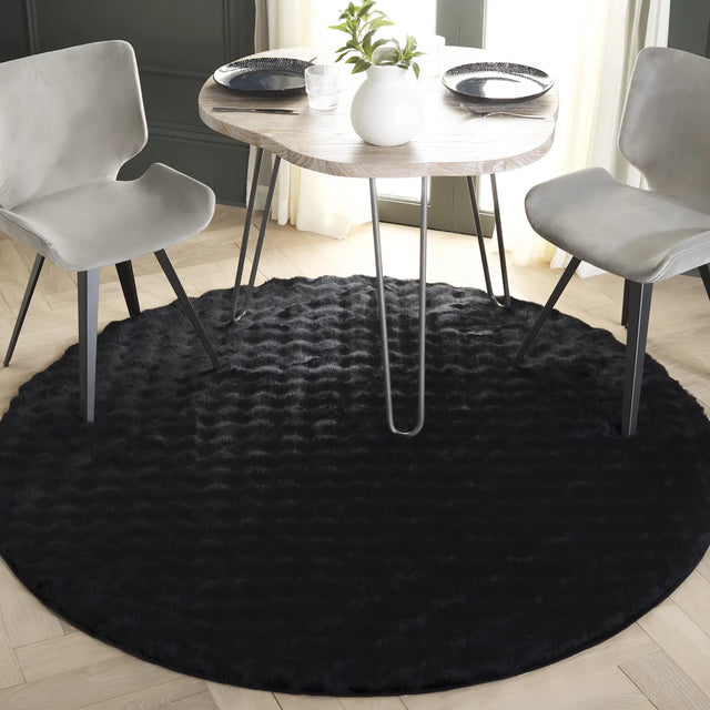 Safavieh Faux Rabbit Bubble 100 6'-0" x 6'-0" Rug in Black