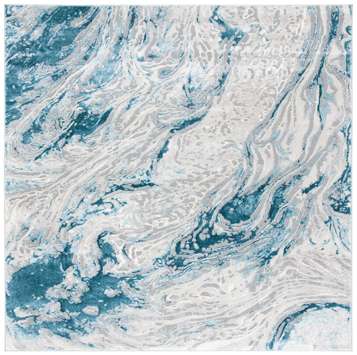 Safavieh Meadow 500 6'-7" x 6'-7" Rug in Grey / Blue