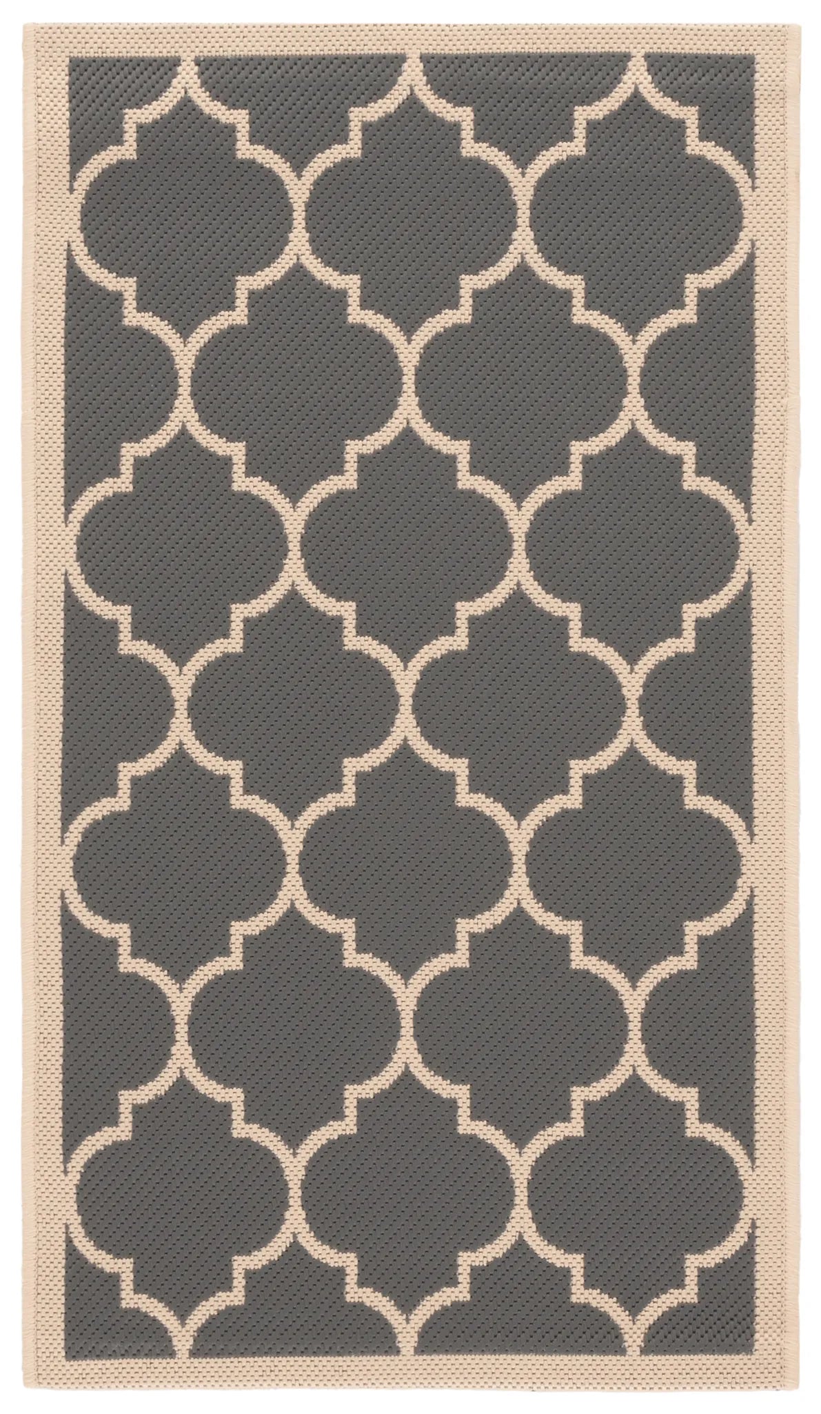 Safavieh Courtyard 2'-0" x 3'-7" Rug in Anthracite / Beige