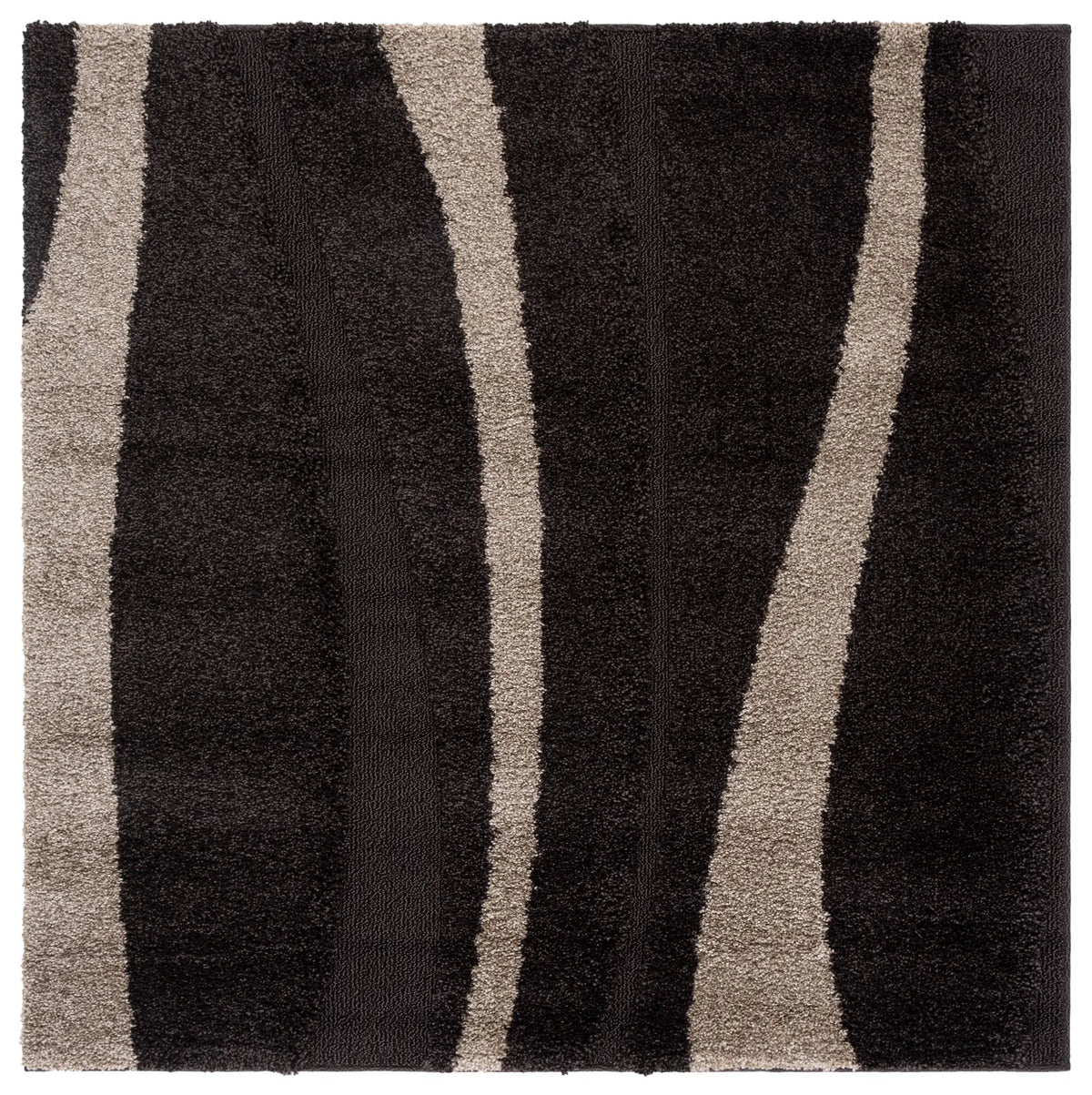 Safavieh Florida Shag 5'-0" x 5'-0" Rug in Dark Brown / Beige