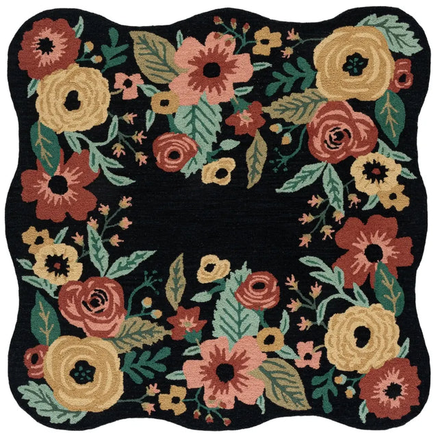 Safavieh Jardin 6'-0" x 6'-0" Rug in Black / Pink
