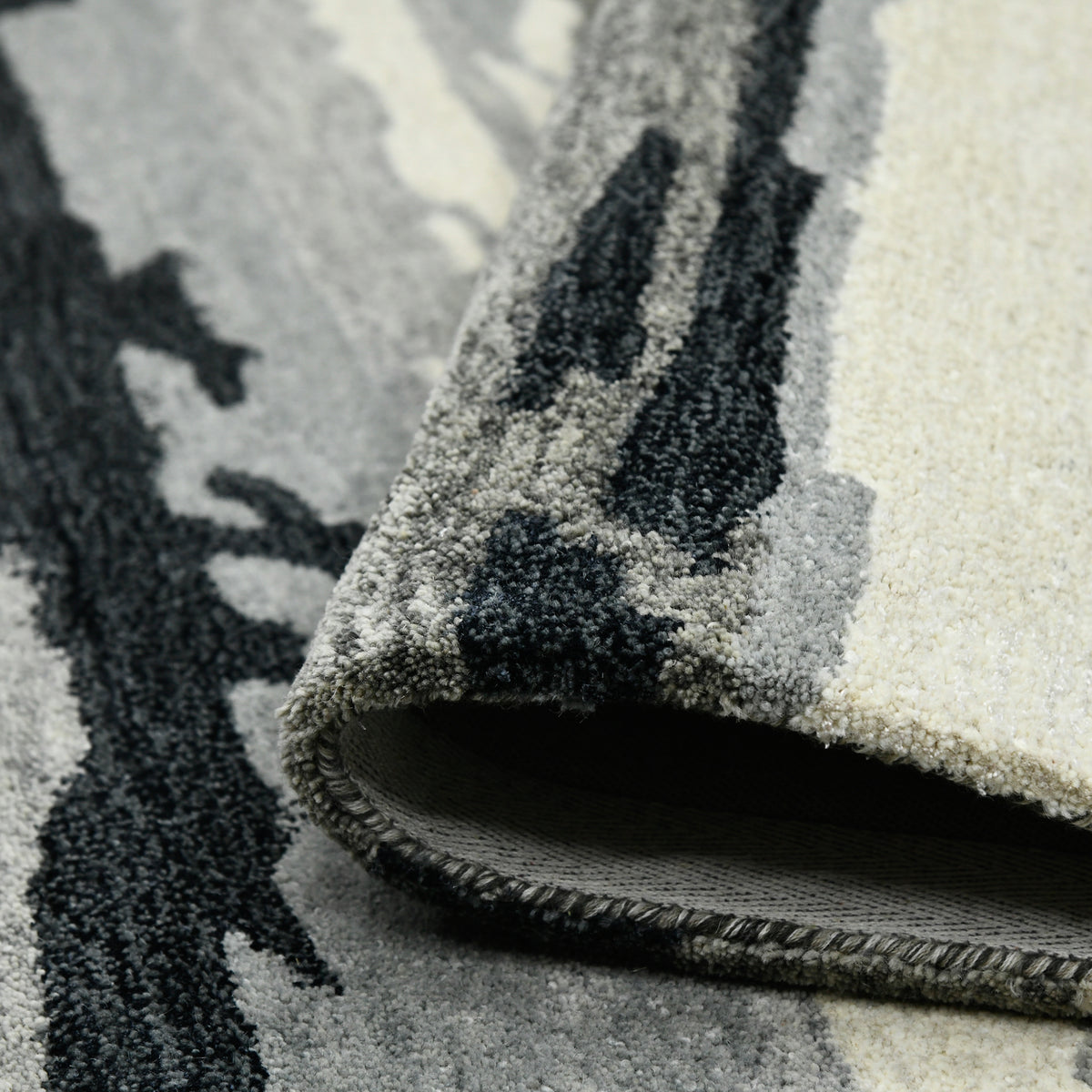 Amer Abstract ABS-6 Dark Gray area rug - rolled view