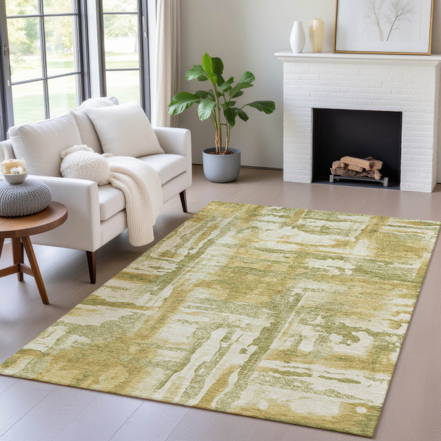 Addison Chantille ACN2015 Abstract Machine Made Transitional Aloe Rug