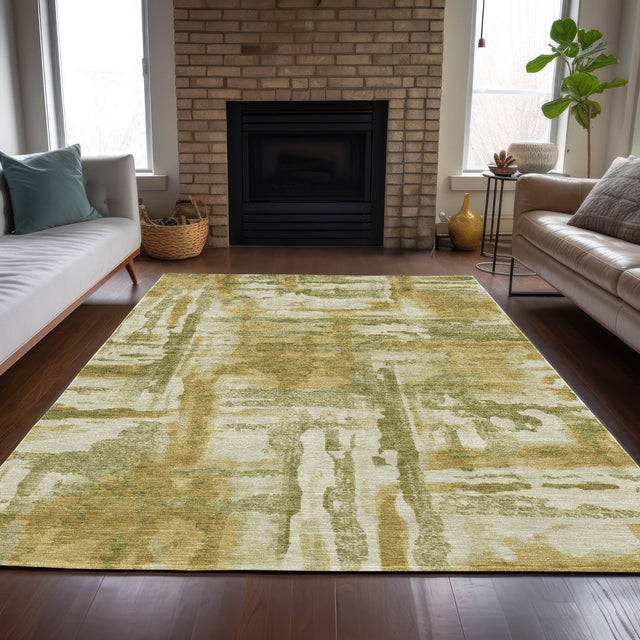 Addison Chantille ACN2015 Abstract Machine Made Transitional Aloe Rug