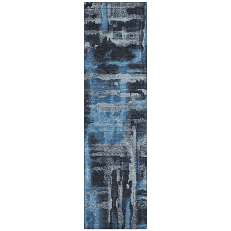 Addison Chantille ACN2015 Abstract Machine Made Transitional Black Rug