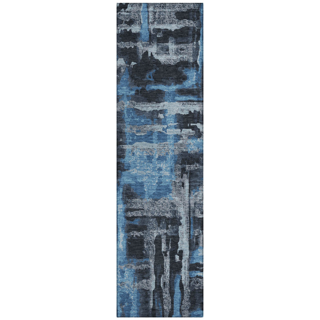 Addison Chantille ACN2015 Abstract Machine Made Transitional Black Rug