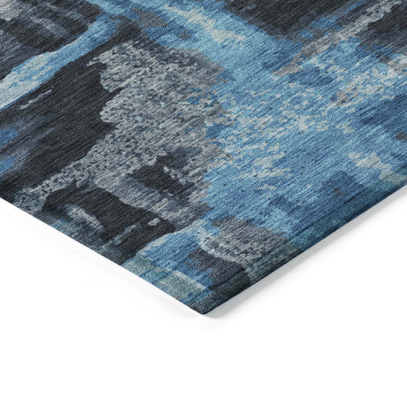 Addison Chantille ACN2015 Abstract Machine Made Transitional Black Rug