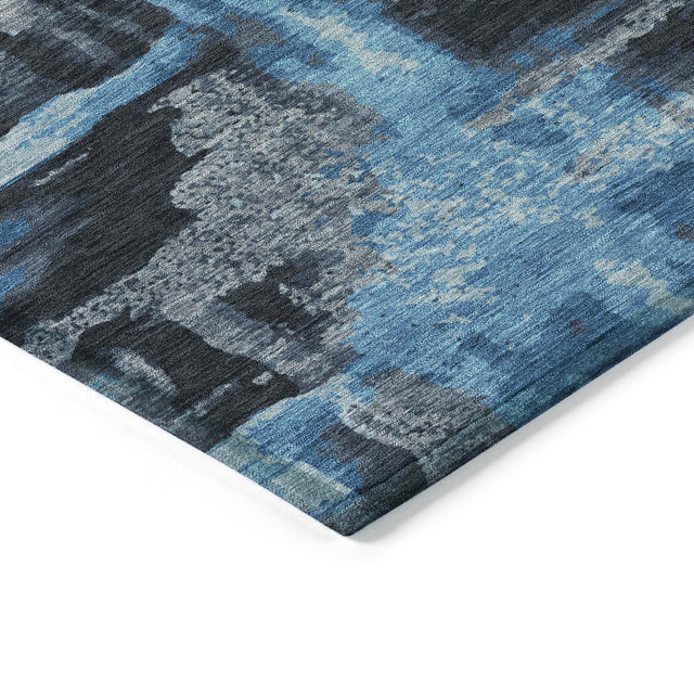 Addison Chantille ACN2015 Abstract Machine Made Transitional Black Rug