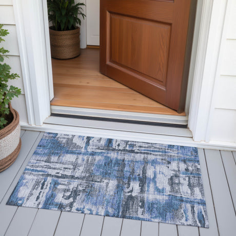 Addison Chantille ACN2015 Abstract Machine Made Transitional Blue Rug