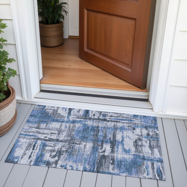 Addison Chantille ACN2015 Abstract Machine Made Transitional Blue Rug