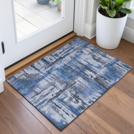 Addison Chantille ACN2015 Abstract Machine Made Transitional Blue Rug