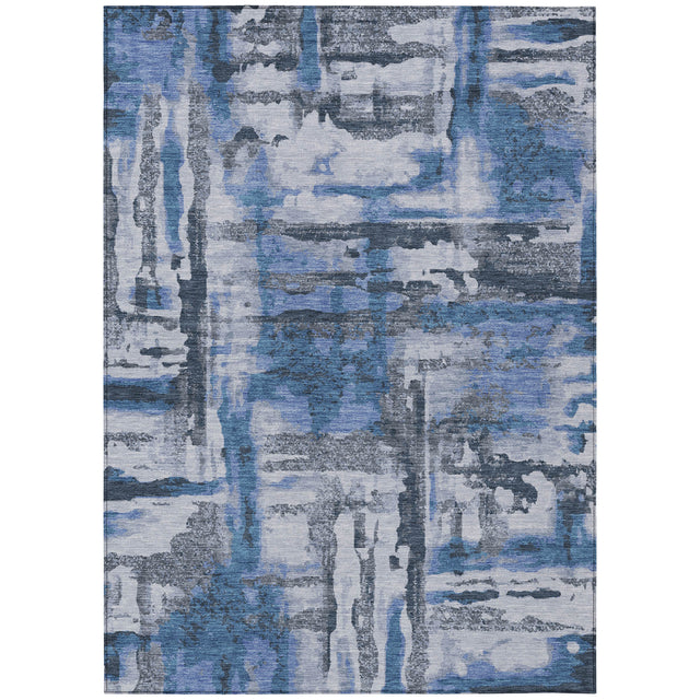 Addison Chantille ACN2015 Abstract Machine Made Transitional Blue Rug