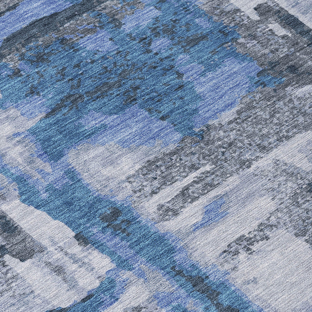 Addison Chantille ACN2015 Abstract Machine Made Transitional Blue Rug