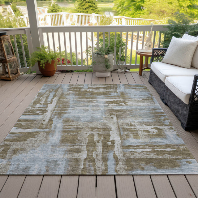 Addison Chantille ACN2015 Abstract Machine Made Transitional Brown Rug