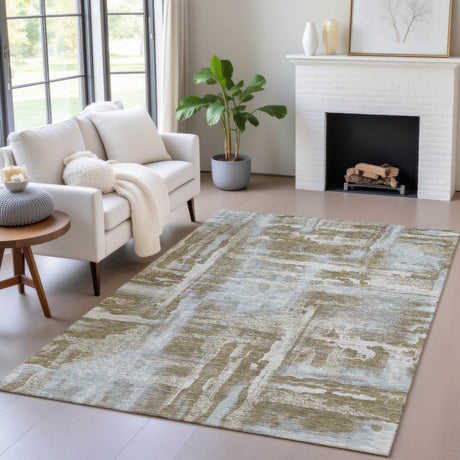 Addison Chantille ACN2015 Abstract Machine Made Transitional Brown Rug