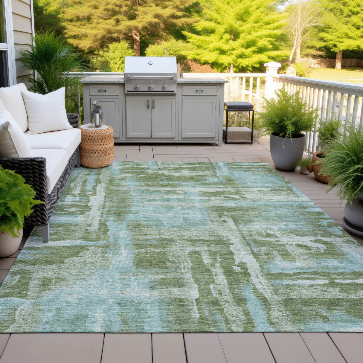 Addison Chantille ACN2015 Abstract Machine Made Transitional Cactus Rug