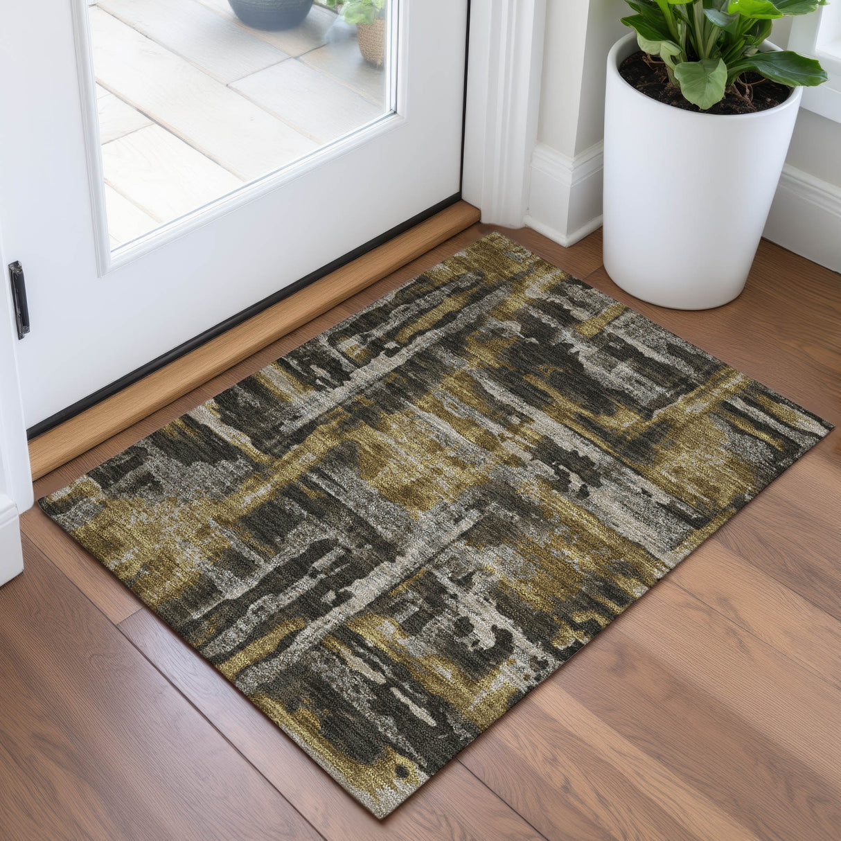 Addison Chantille ACN2015 Abstract Machine Made Transitional Coffee Rug