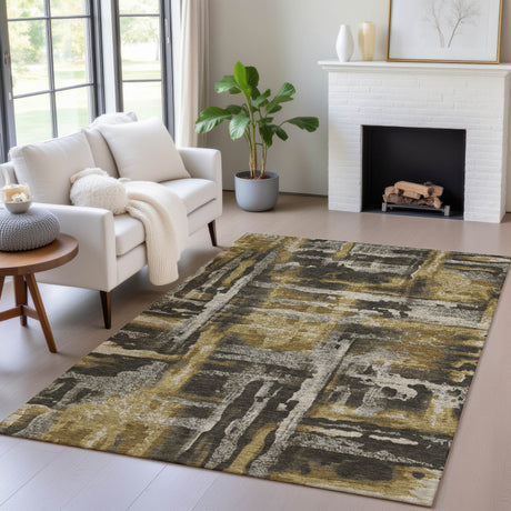 Addison Chantille ACN2015 Abstract Machine Made Transitional Coffee Rug