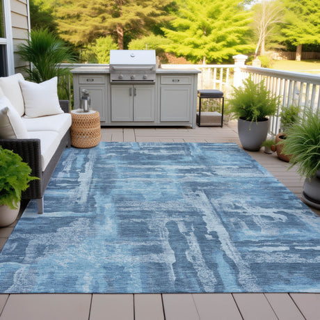 Addison Chantille ACN2015 Abstract Machine Made Transitional Denim Rug