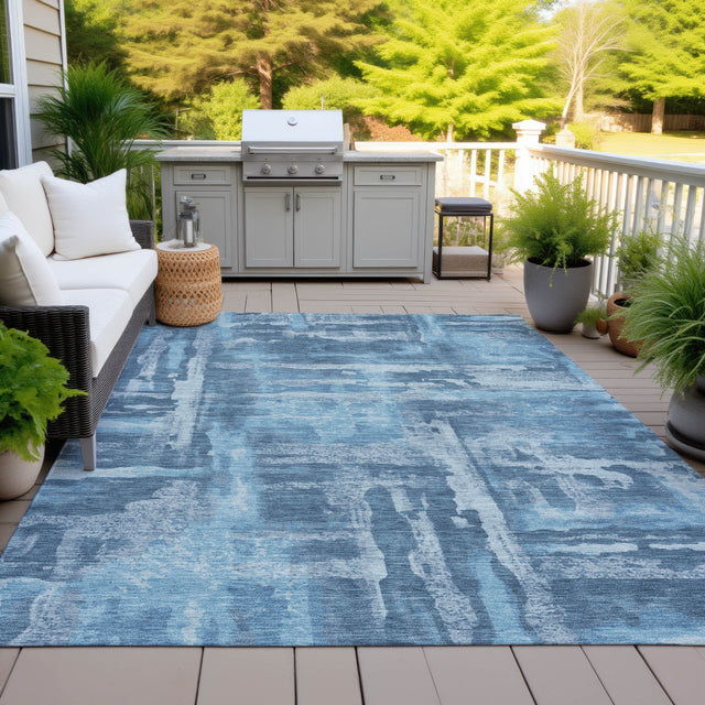 Addison Chantille ACN2015 Abstract Machine Made Transitional Denim Rug