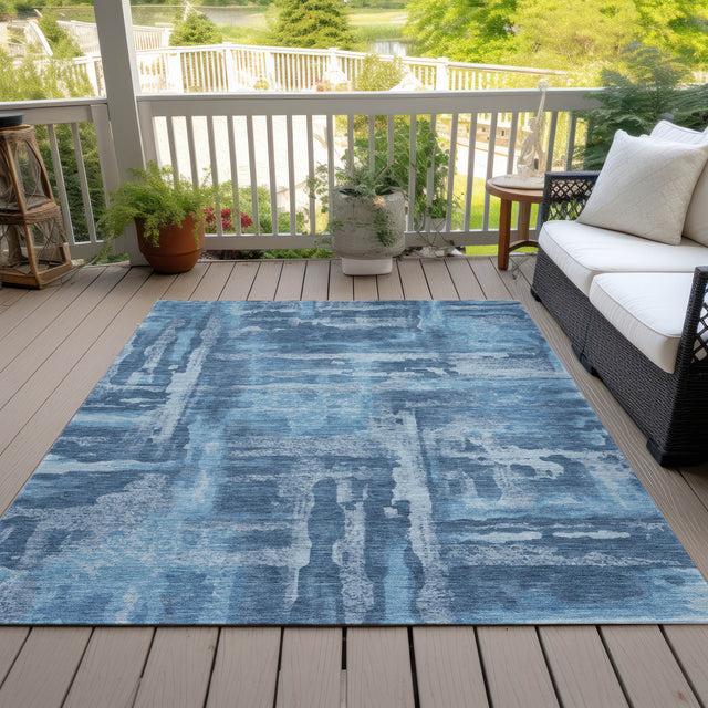 Addison Chantille ACN2015 Abstract Machine Made Transitional Denim Rug