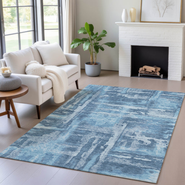 Addison Chantille ACN2015 Abstract Machine Made Transitional Denim Rug