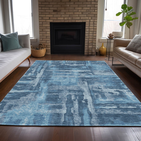 Addison Chantille ACN2015 Abstract Machine Made Transitional Denim Rug