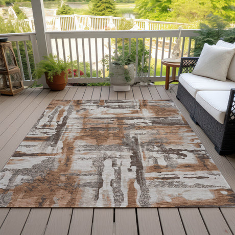 Addison Chantille ACN2015 Abstract Machine Made Transitional Paprika Rug